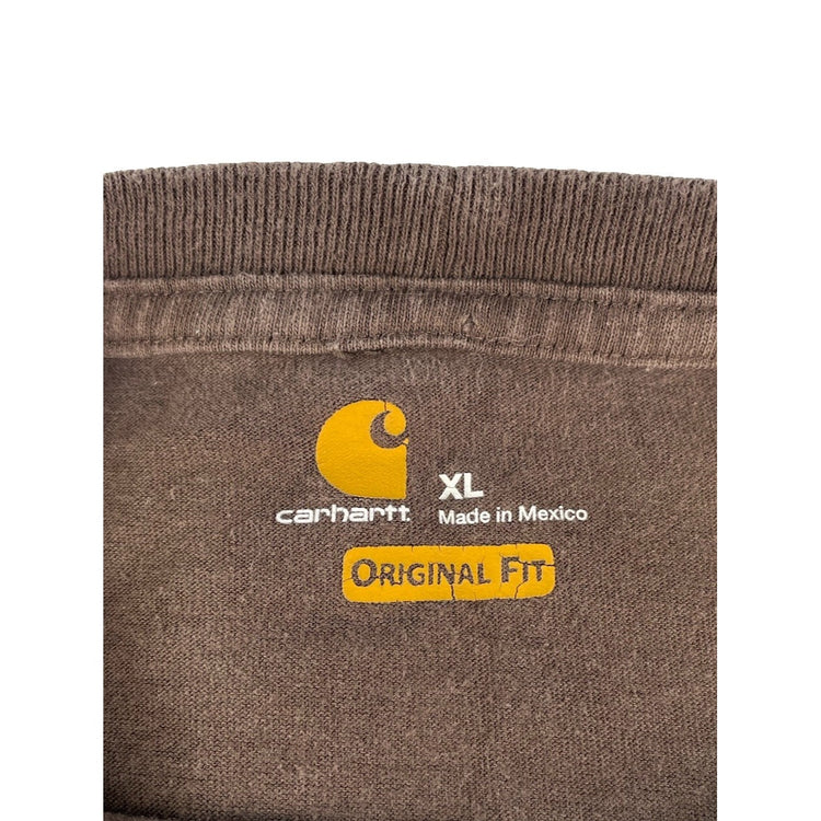 Mens Carhartt Brown Original Fit Graphic Camo Logo Short Sleeve T Shirt Size XL