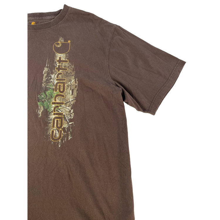 Mens Carhartt Brown Original Fit Graphic Camo Logo Short Sleeve T Shirt Size XL