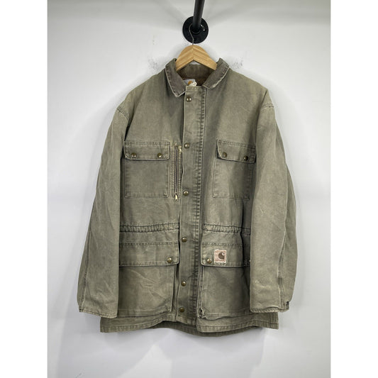 Men’s Vintage Carhartt Duck Work Jacket Coverall Full Zip Blanket Liner Sz L
