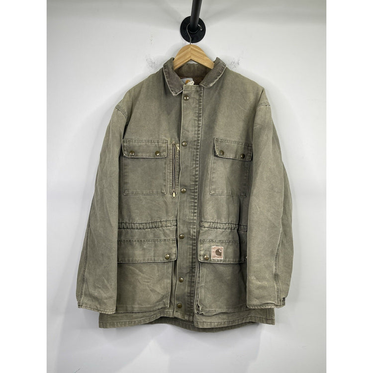 Men’s Vintage Carhartt Duck Work Jacket Coverall Full Zip Blanket Liner Sz L