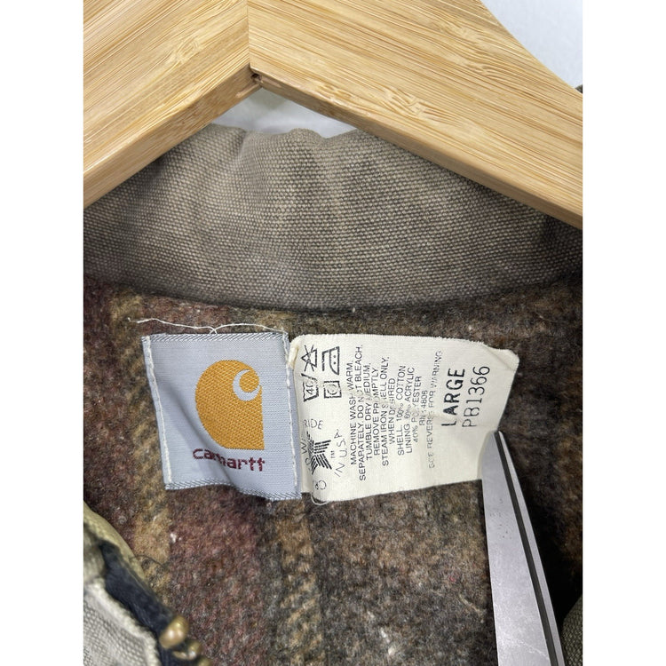 Men’s Vintage Carhartt Duck Work Jacket Coverall Full Zip Blanket Liner Sz L