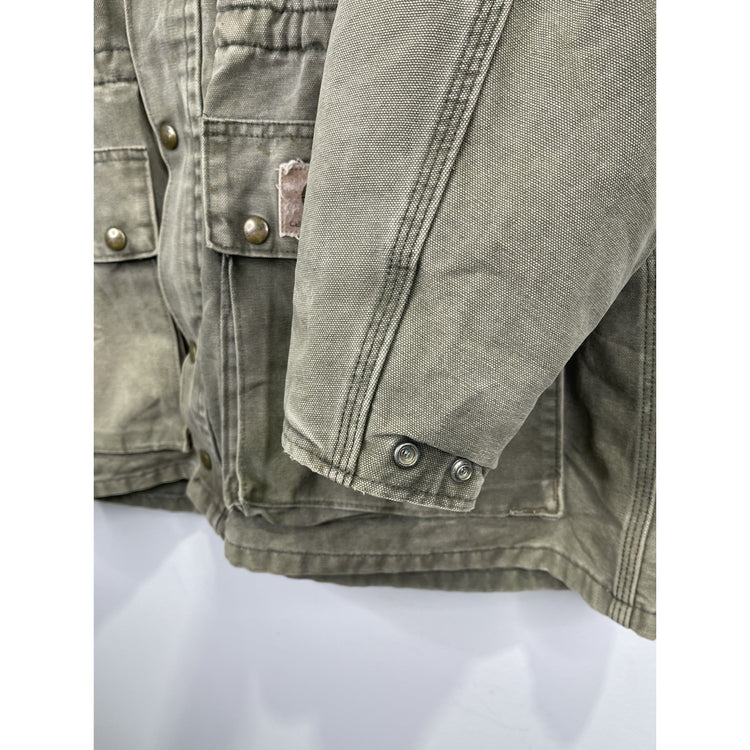 Men’s Vintage Carhartt Duck Work Jacket Coverall Full Zip Blanket Liner Sz L