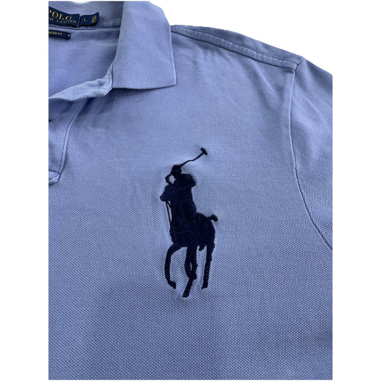 Mens Polo Ralph Lauren Size Large Light Blue Collard Shirt