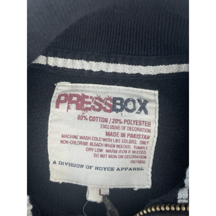 Men’s  Vintage Press Box Black Full-Zip “Caroline” Print Jacket Size L