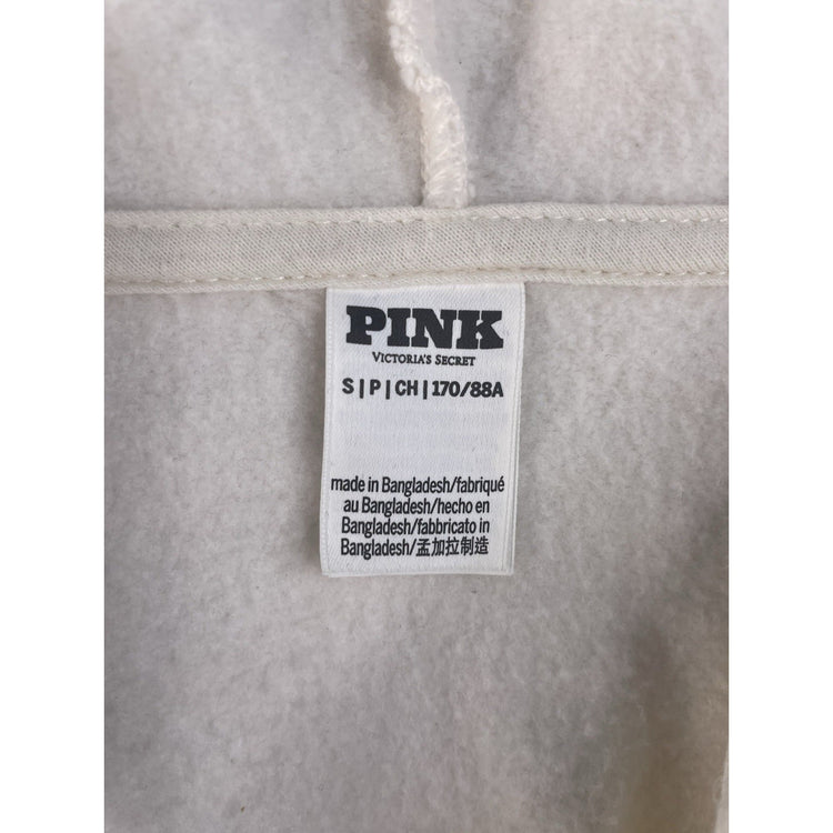 Women’s PINK Victorias Secret White Fleece Lined Zip Up Jacket Size Small