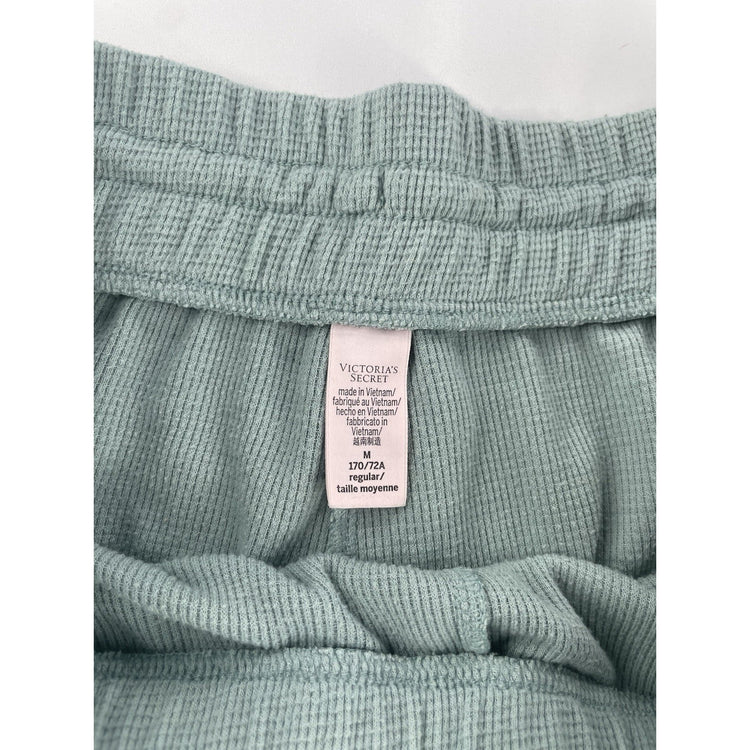 Womens Victoria’s Secret Green Waffle Knit Joggers Size Medium