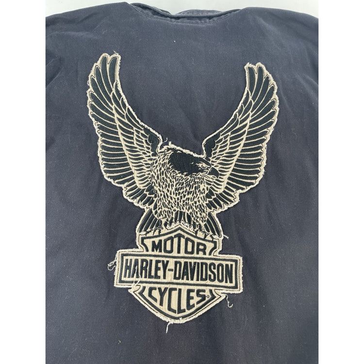 Mens Harley Davidson Motorcycle Black ButtonUp SS Biker Shirt Size 3Xl