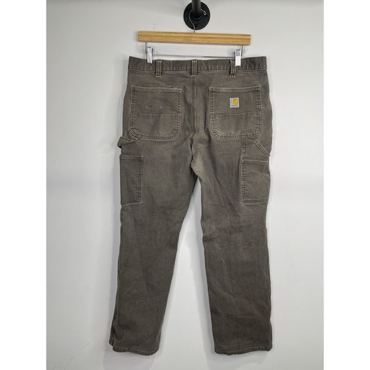 Men’s Carhartt Relaxed Fit Brown Carpenter Pants Size 36x32