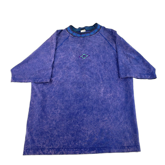 Mens Vintage 90s Off Shore Purple Acid Wash Graphic T-Shirt Size XL