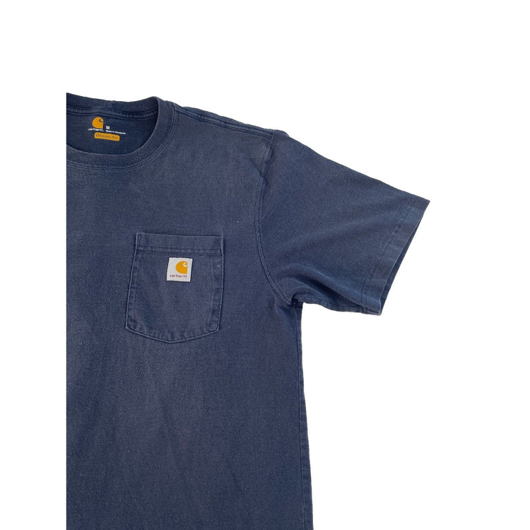Mens Carhartt Basic Solid Dark Blue Pocket T-Shirt Size N
