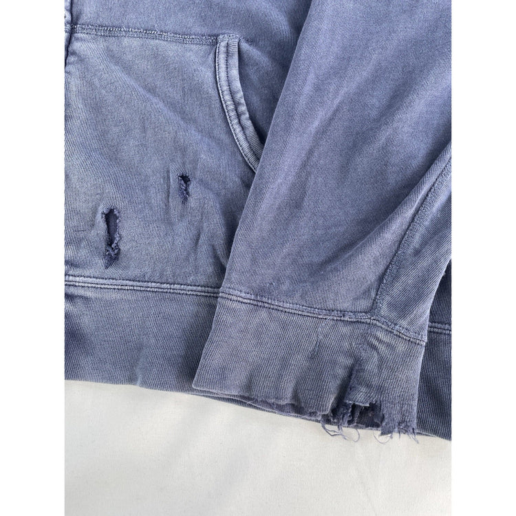 Men’s Polo Ralph Lauren Distressed Blue Zip Up Hoodie Size Xl