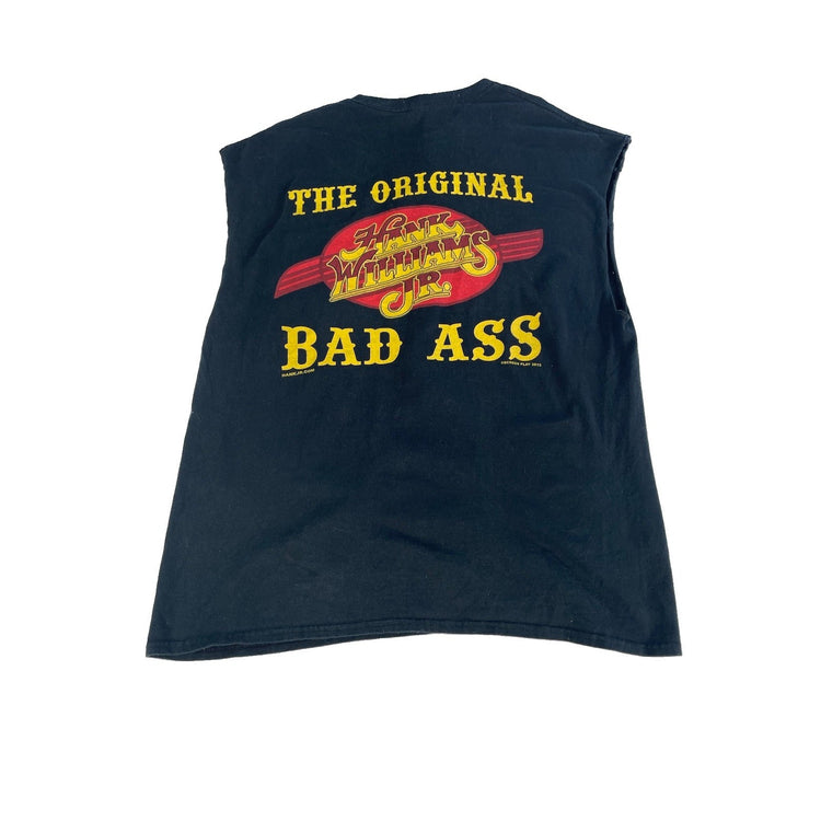 Mens Hank Williams Jr Bad Ass Outlaw Country Muscle Tank Sleeveless Shirt Size L