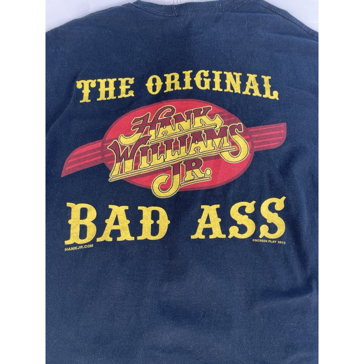 Mens Hank Williams Jr Bad Ass Outlaw Country Muscle Tank Sleeveless Shirt Size L
