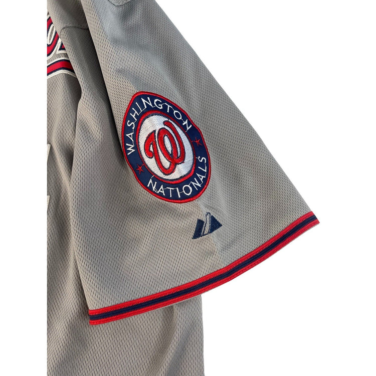 Mens Majestic Washington Nationals Bryce Harper #34 Gray Jersey Size 52