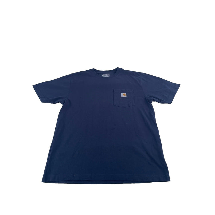Mens Carhartt Dark Navy Blue Loose Fit T Shirt Size Medium