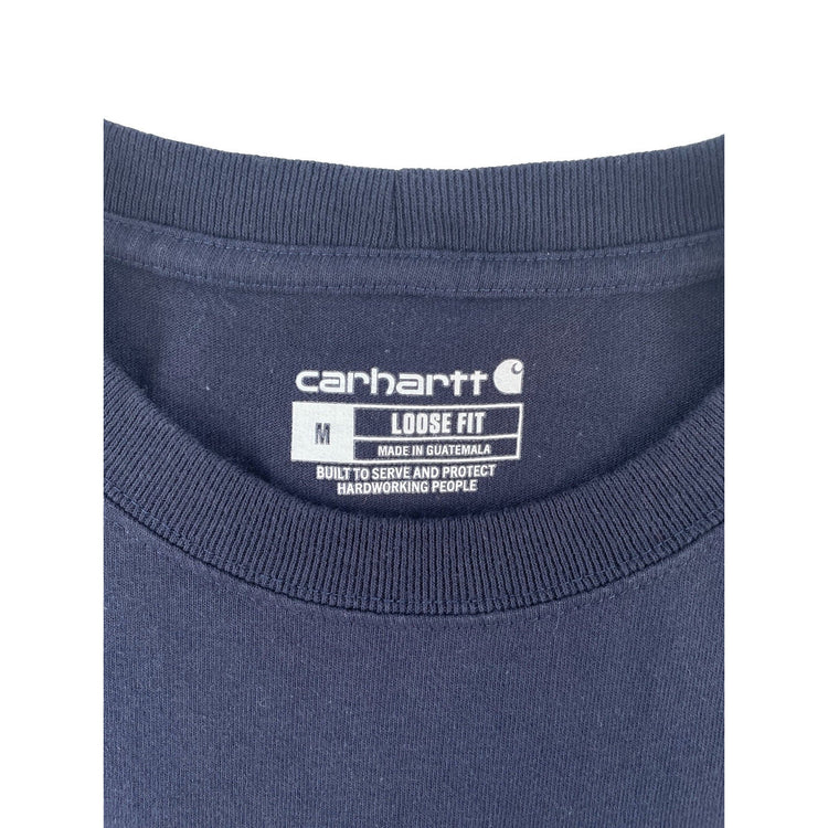 Mens Carhartt Dark Navy Blue Loose Fit T Shirt Size Medium