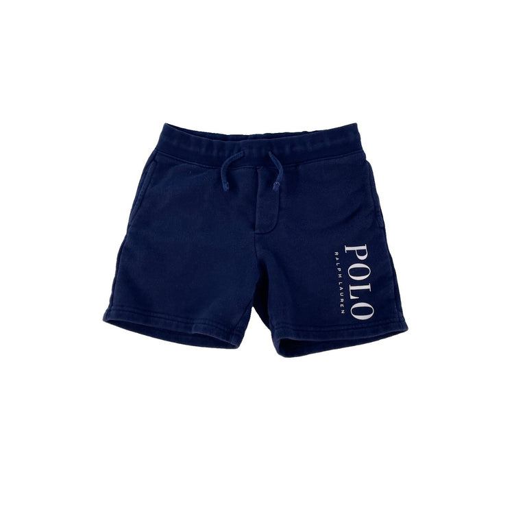 Boys Polo Ralph Lauren Navy Blue Fleece Sweat Shorts Casual Lounge Size 5