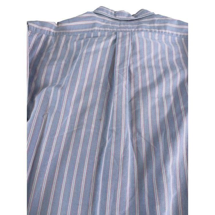 Mens Polo Ralph Lauren ‘Yarmouth’ Blue Striped Button Down Shirt Size 17-35