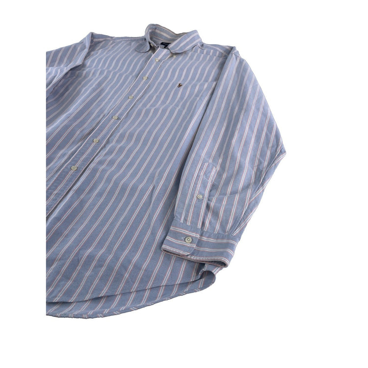Mens Polo Ralph Lauren ‘Yarmouth’ Blue Striped Button Down Shirt Size 17-35