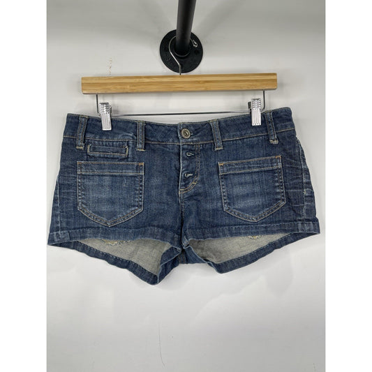 Women’s Y2K American Eagle MultiPocket Mini Denim Shorts Sz 8