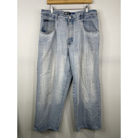 VTG Y2K Men’s Wide Leg Light Blue Wash Southpole Baggy Denim Jeans 38x29