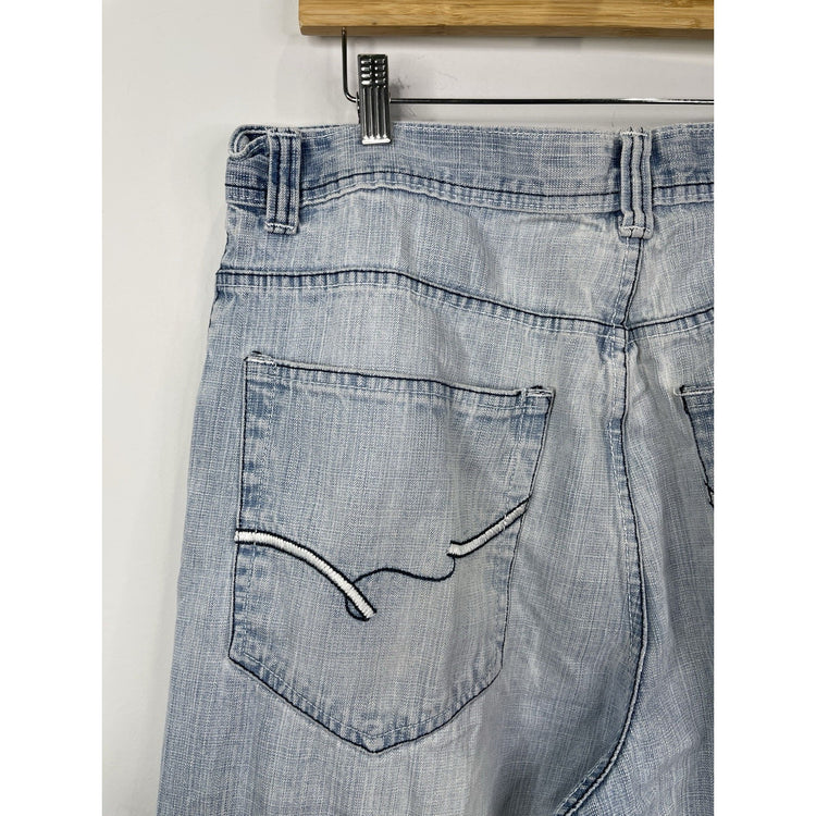 VTG Y2K Men’s Wide Leg Light Blue Wash Southpole Baggy Denim Jeans 38x29