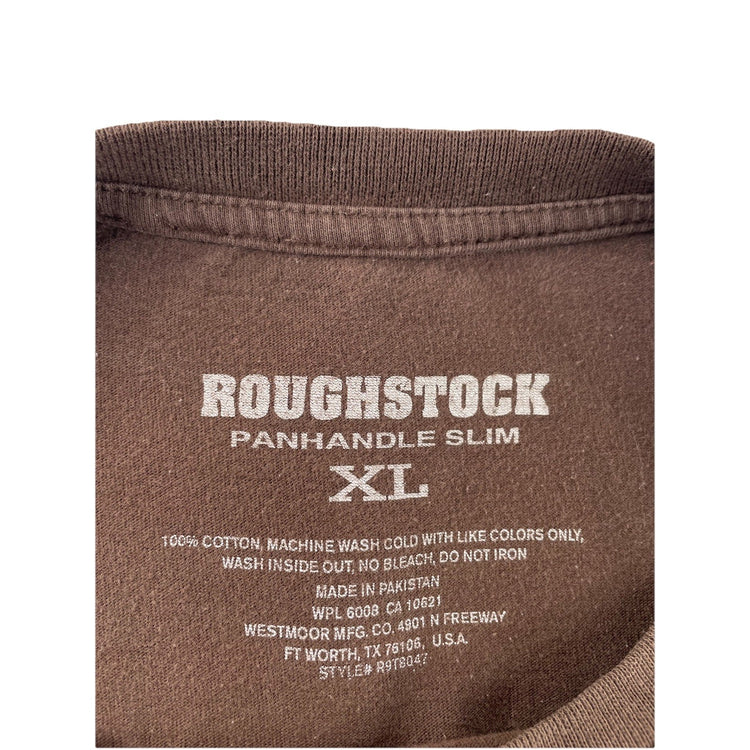 Mens Rough stock Panhandle Slim Brown Classic Tee Size XL