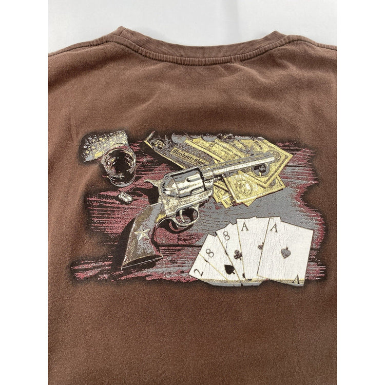 Mens Rough stock Panhandle Slim Brown Classic Tee Size XL