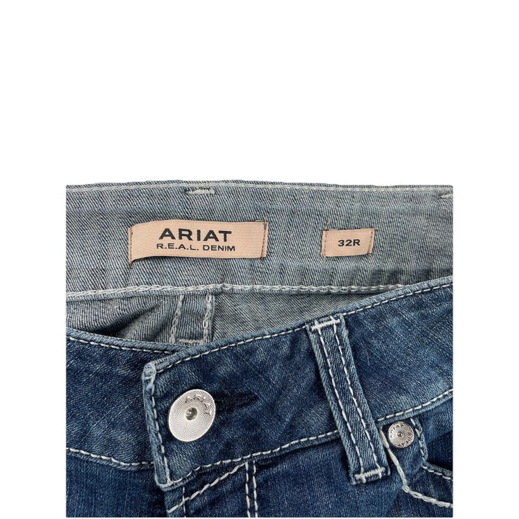 Womens Ariat REAL Denim Mid Rise Straight Blue Jeans Size 31r