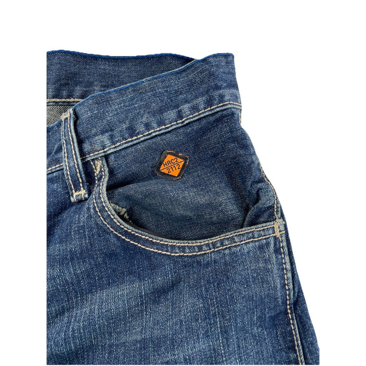 Men’s Wrangler Flame Resistant Straight Dark Wash Work Jeans Size 32x36