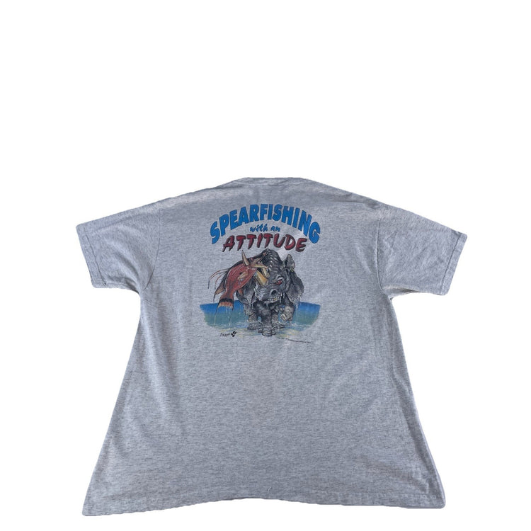 Mens 2001 Hanes Gray Spearfishing Specialties T Shirt Size XL
