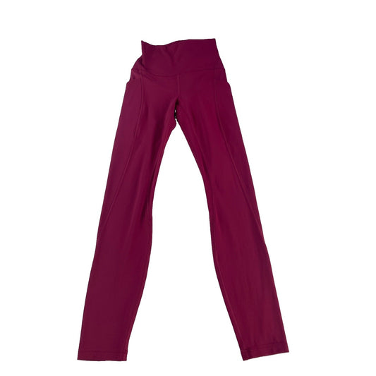 Womens Lululemon Magenta Wild Berry Fast and Free High Rise Leggings Size 2