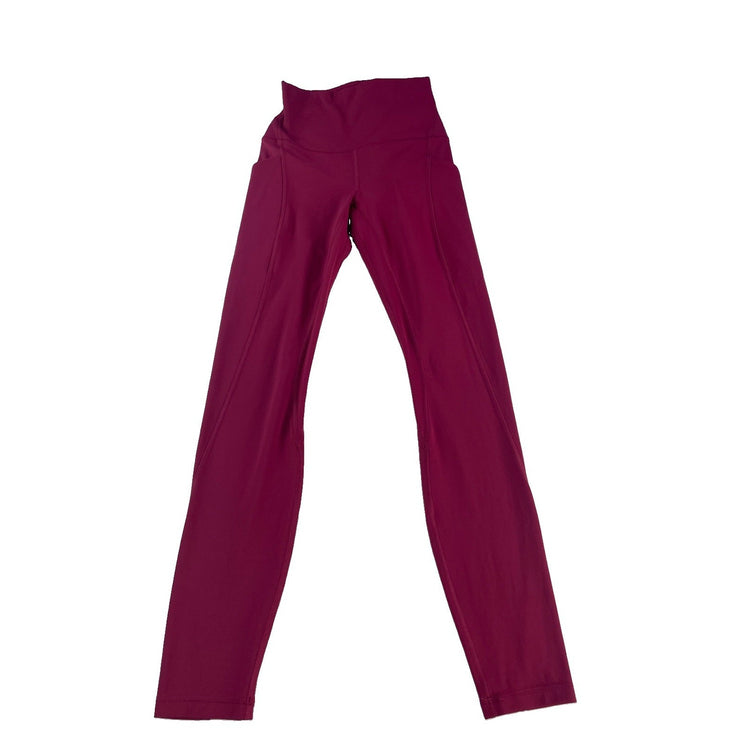 Womens Lululemon Magenta Wild Berry Fast and Free High Rise Leggings Size 2