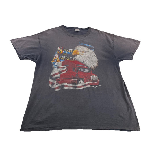 Men’s 90s Vintage Delta Spirit Of America Graphic Gray Tee Size Xl