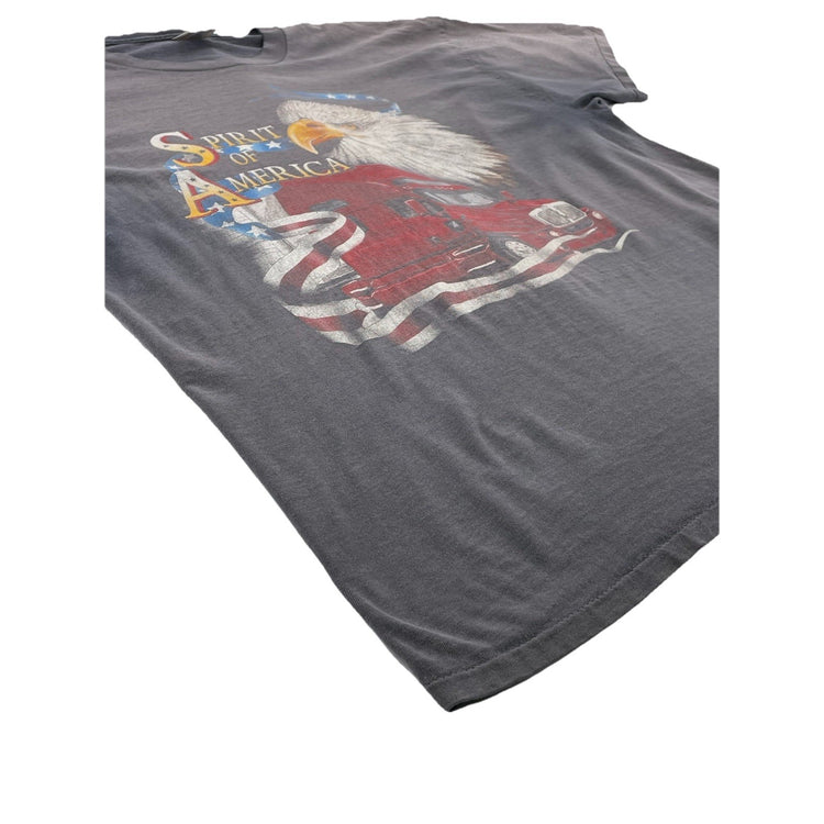 Men’s 90s Vintage Delta Spirit Of America Graphic Gray Tee Size Xl