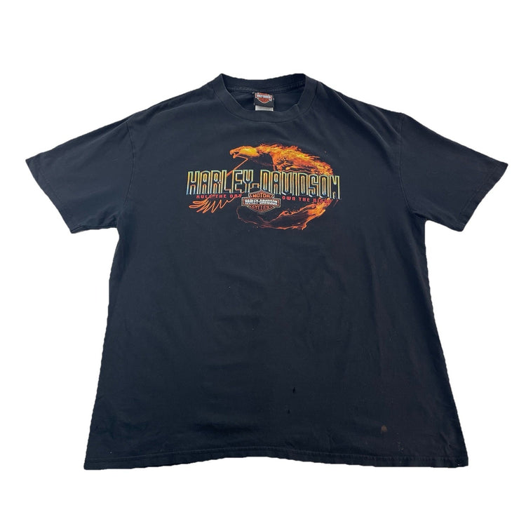 Mens Harley Davidson Motorcycle Black Graphic T-Shirt Size XL