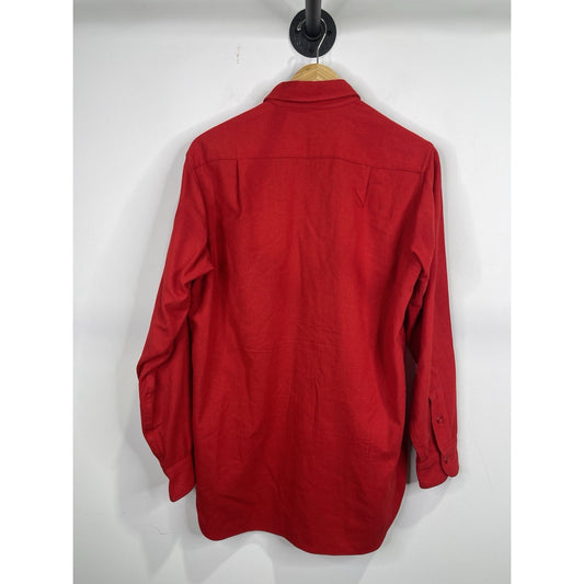 Men’s Red Vintage Pendleton Wool Button Up Shirt Sz Medium