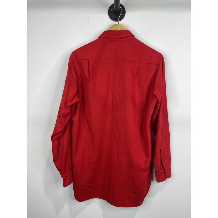 Men’s Red Vintage Pendleton Wool Button Up Shirt Sz Medium