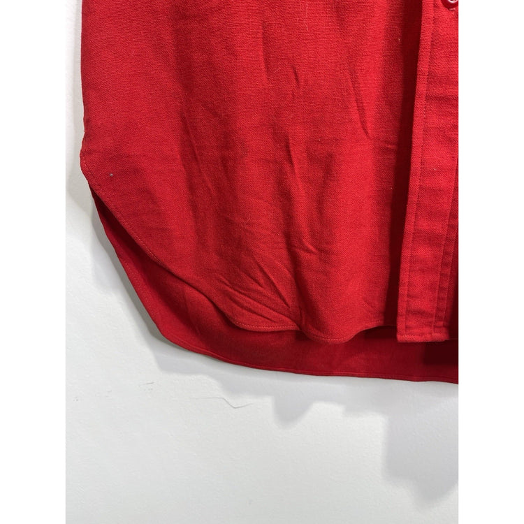 Men’s Red Vintage Pendleton Wool Button Up Shirt Sz Medium