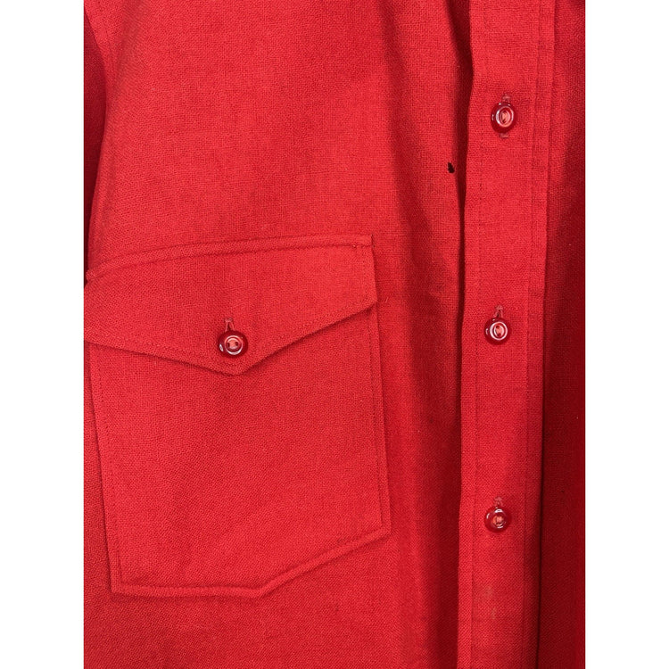 Men’s Red Vintage Pendleton Wool Button Up Shirt Sz Medium