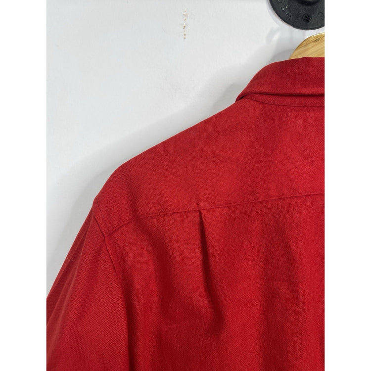 Men’s Red Vintage Pendleton Wool Button Up Shirt Sz Medium