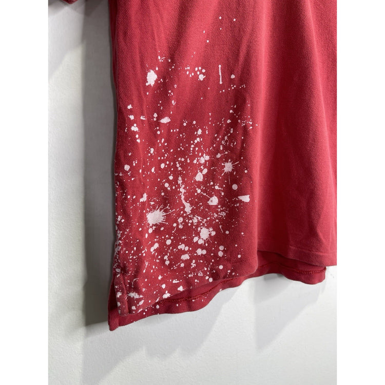 Youth Ralph Lauren Polo Red Paint Splatter Polo Shirt 10/12 Sz M