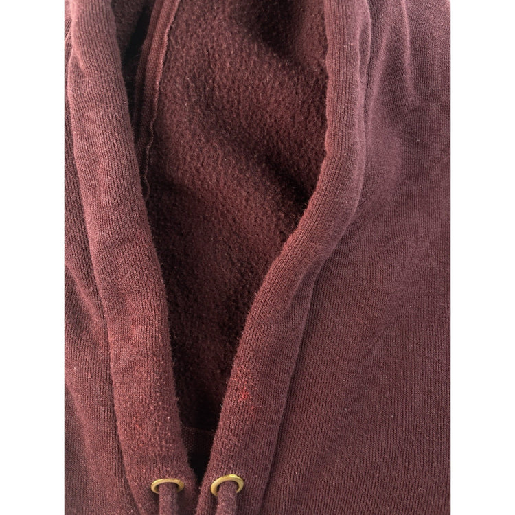 Men's Carhartt Maroon Logo Sleeve Loose Fit Pullover Hoodie Size XL