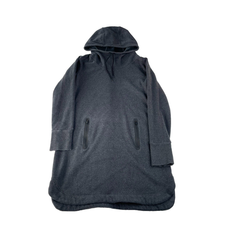 Womens Athleta Gray Fleece Lined Hooded Tunic Sweatshirt Size S
