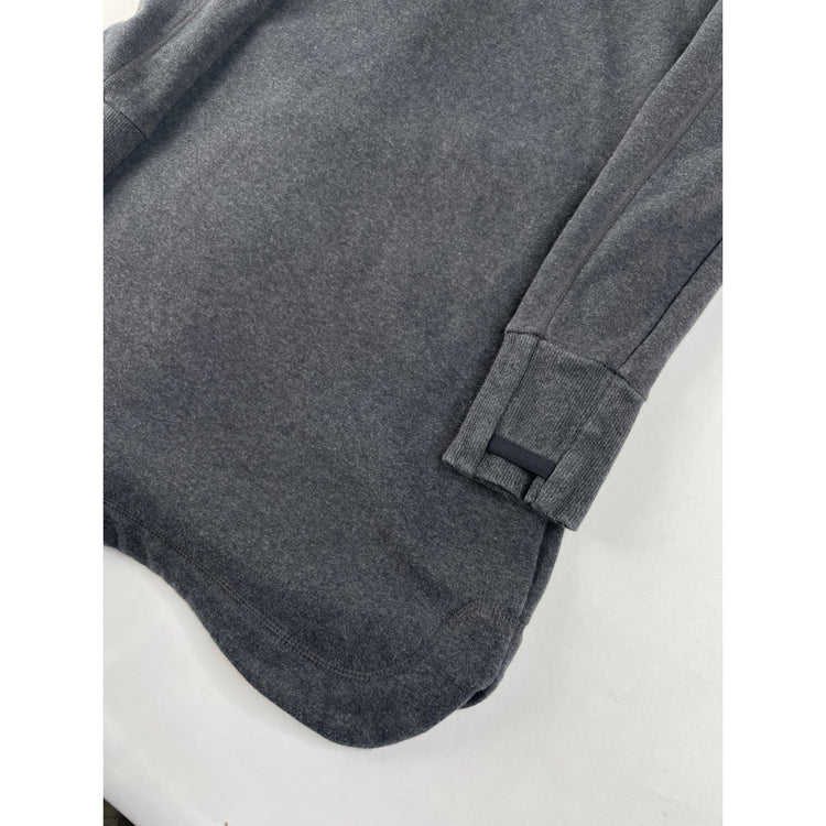 Womens Athleta Gray Fleece Lined Hooded Tunic Sweatshirt Size S