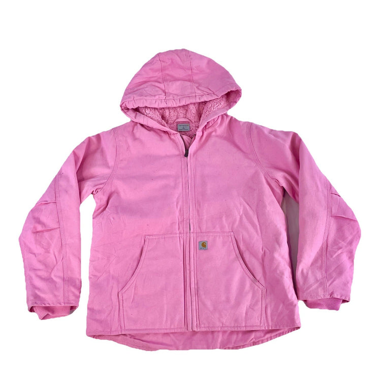 Girls Carhartt Pink Full-Zip Sherpa Lined Coat Size L
