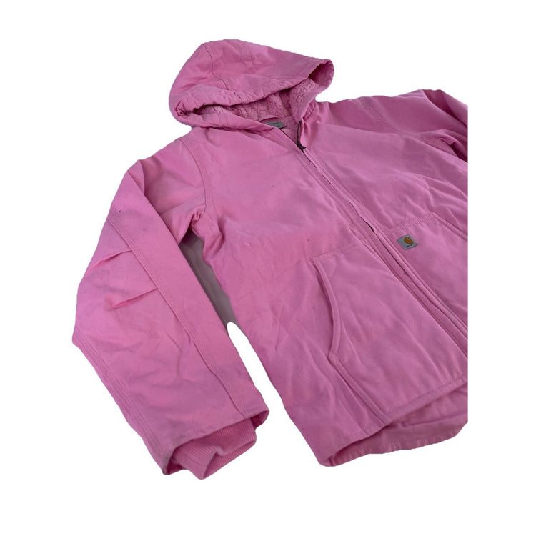 Girls Carhartt Pink Full-Zip Sherpa Lined Coat Size L