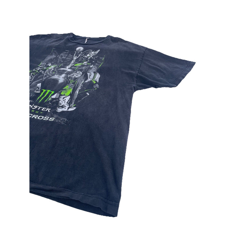 Mens Vintage Monster Energy Supercross Black Graphic T Shirt Size 2XL