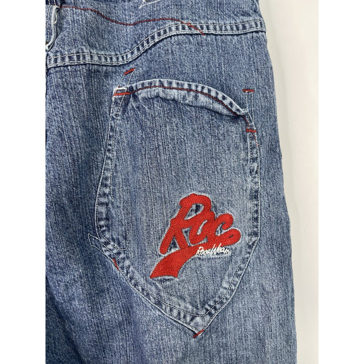 Mens Y2k Roca Wear Denim Jeans 36x34