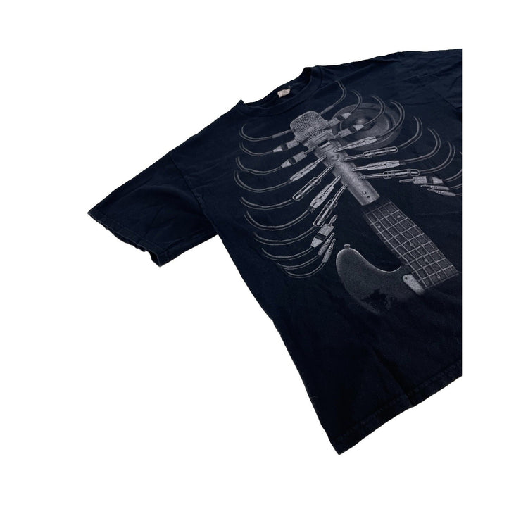 Mens Vintage Liquid Blue ‘Amped Up’ Black Graphic T Shirt Size XL